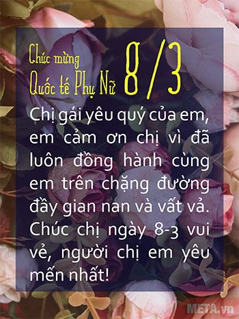 Thiệp 8/3 dành cho chị gái