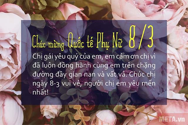 Thiệp 8/3 dành cho chị gái kèm lời chúc