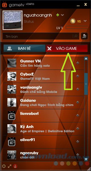 Vào game