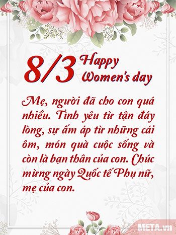 Thiệp 8/3 dành riêng cho mẹ