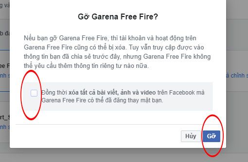 Gỡ bỏ ứng dụng Facebook