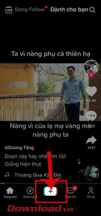 Chạm vào biểu tượng dấu cộng