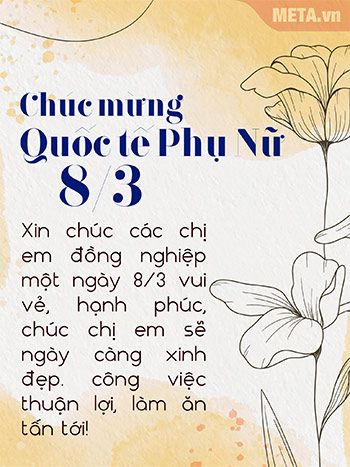 Thiệp 8/3 dành cho đồng nghiệp nữ