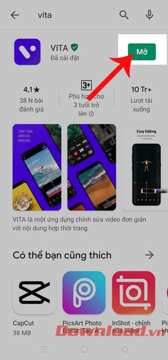 Chọn nút Mở