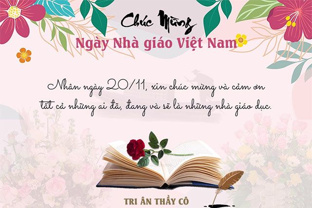 Thiệp hoa ngày Hiến chương Nhà giáo Việt Nam 20/11