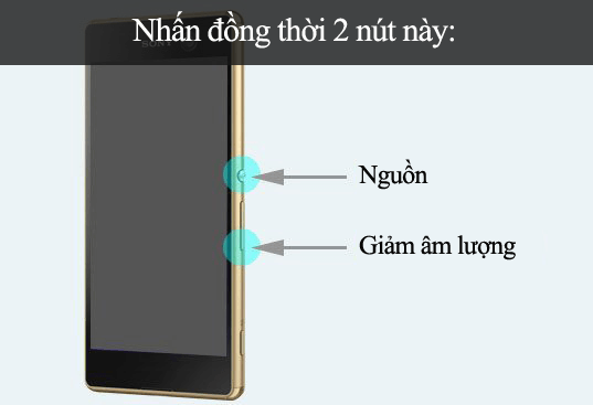 Chụp ảnh màn hình điện thoại Sony