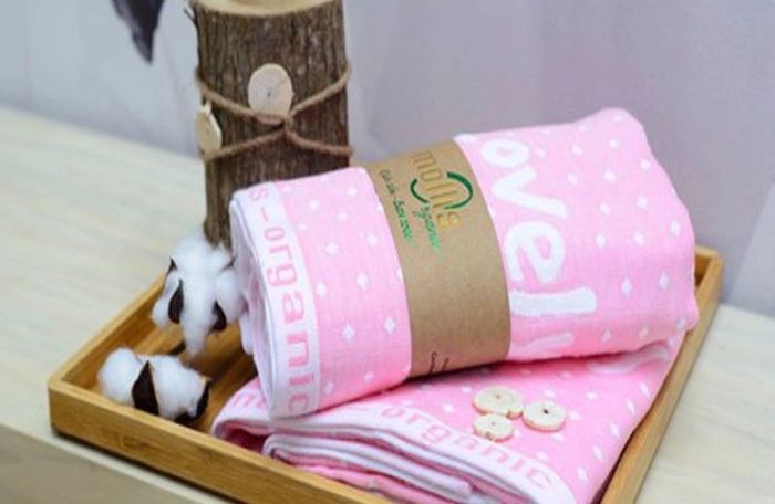 Khăn tắm cotton organic Mollis BM3Q 90x100 cm - Màu hồng