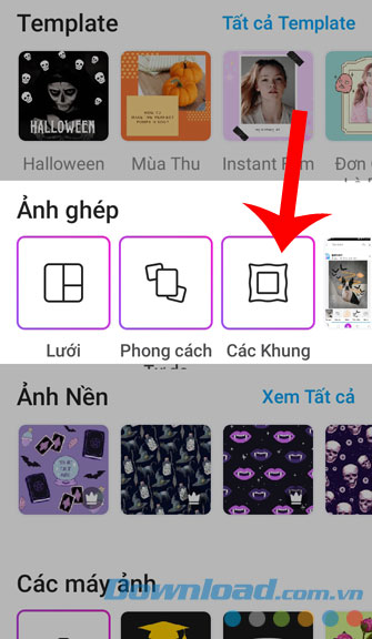 Chọn Các khung ảnh