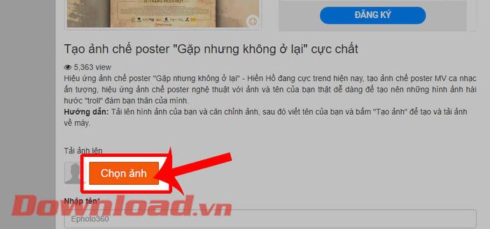 Nhấp chuột vào nút Chọn ảnh