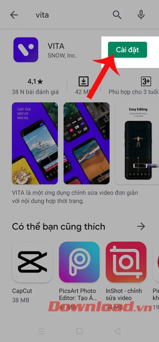 Chạm vào nút Cài đặt