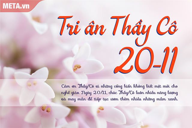 Thiệp Tri ân thầy cô nhân kỷ niệm Ngày Nhà giáo Việt Nam 20/11