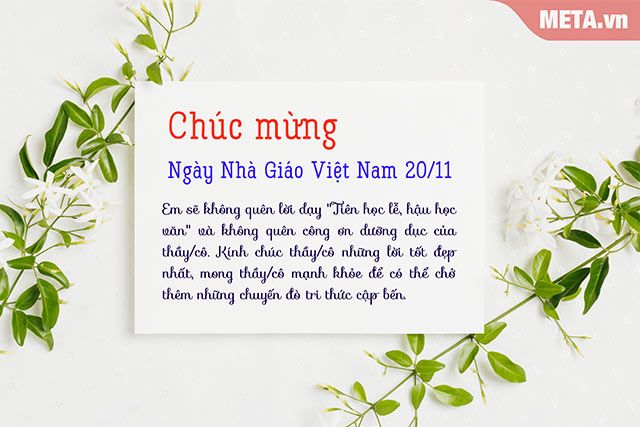 Ảnh lời chúc 20/11 đặc biệt dành riêng cho thầy cô