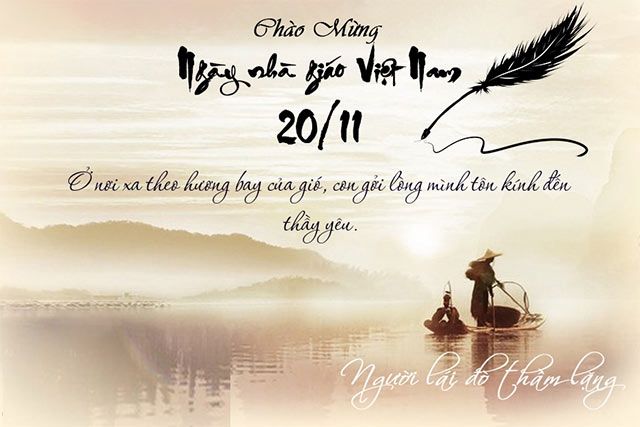 Thiệp chúc mừng 20/11 với chủ đề 'Người lái đò thầm lặng'