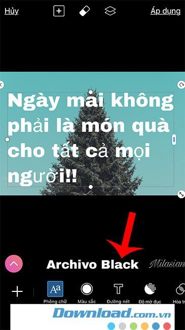 Chọn kiểu chữ trên PicsArt