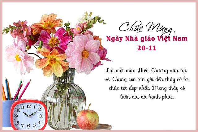 Thiệp chúc mừng ngày Nhà giáo Việt Nam 20/11