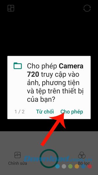 Nhấn <strong>Cho phép</strong> để truy cập vào các tệp.