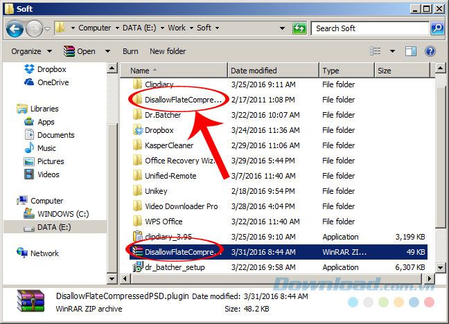 Giải nén file Disallow Flate Compress