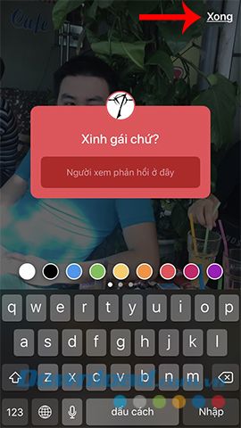 Thay đổi màu khung câu hỏi trên Instagram