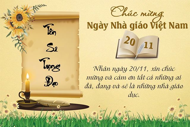 Thiệp ngày Nhà giáo Việt Nam 20/11 - Tôn vinh Sư Trọng Đạo