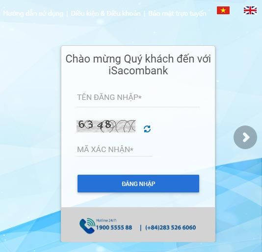 Đăng nhập vào Internet Banking của Sacombank