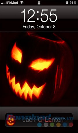 Khóa màn hình với thiết kế Halloween