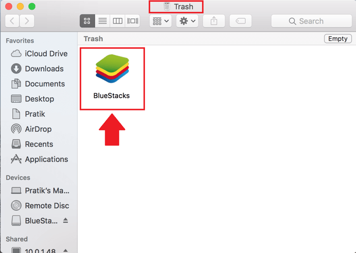 Xóa BlueStacks trên macOS