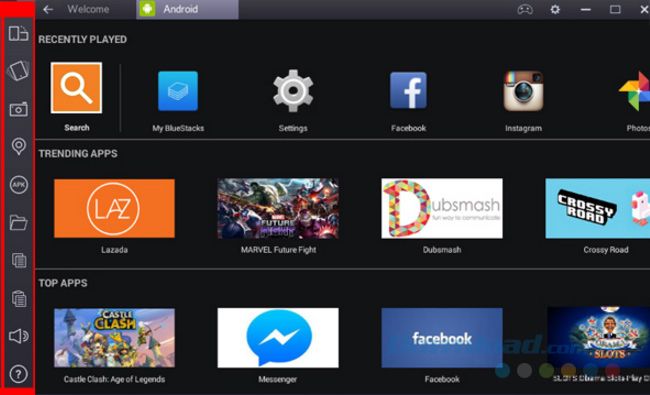 Giao diện BlueStacks 2