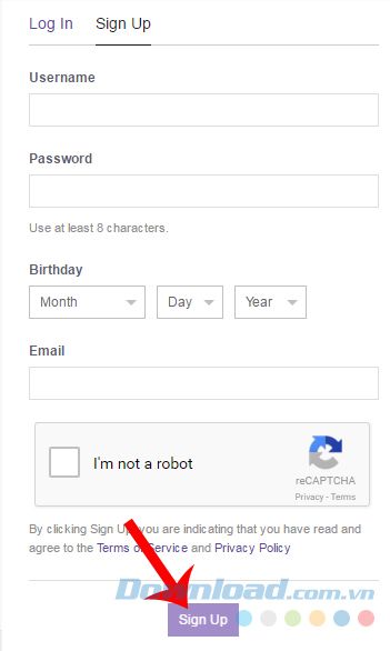 Hướng dẫn đăng ký tài khoản Twitch