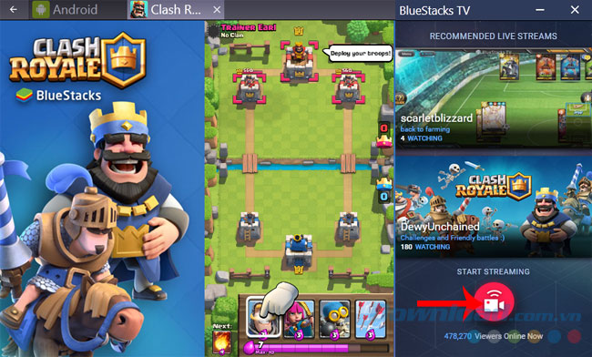 Khởi đầu Stream game BlueStacks trên Facebook