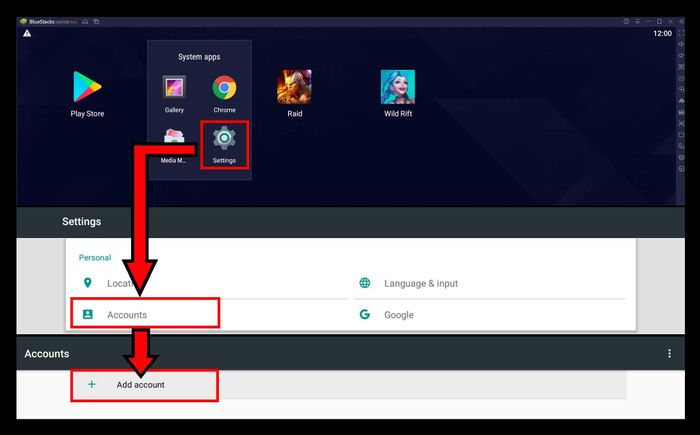 Liên kết tài khoản Google với BlueStacks