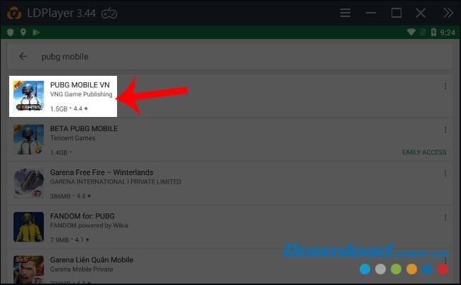 Chọn trò chơi PUBG Mobile để cài đặt trên LDPlayer