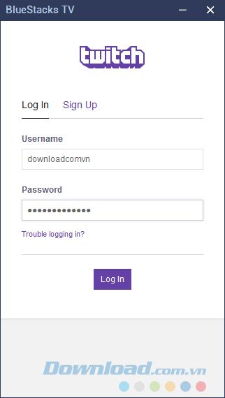 Đăng nhập vào tài khoản Twitch