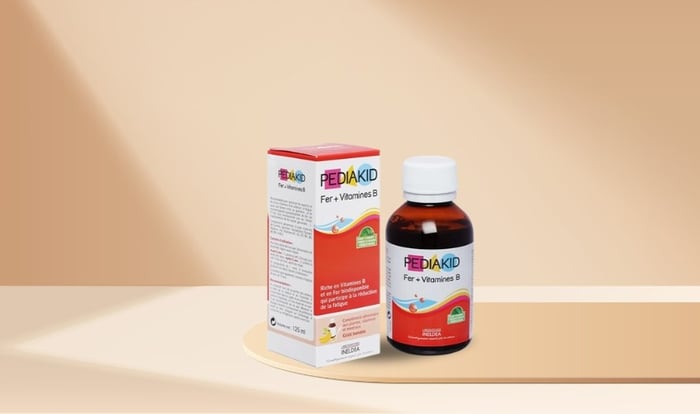 Siro Pediakid Fer + Vitamin B giúp giảm cảm giác mệt mỏi 125 ml (dành cho trẻ từ 6 tháng tuổi trở lên)