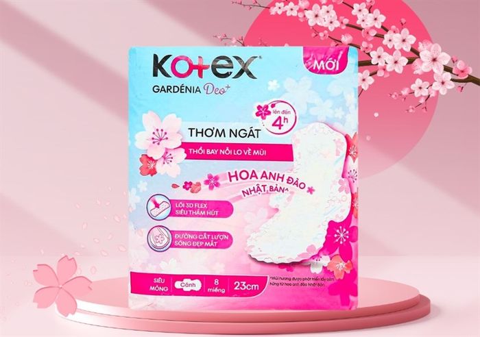 Băng vệ sinh ban ngày Kotex Gardénia siêu mỏng có cánh, 8 miếng.