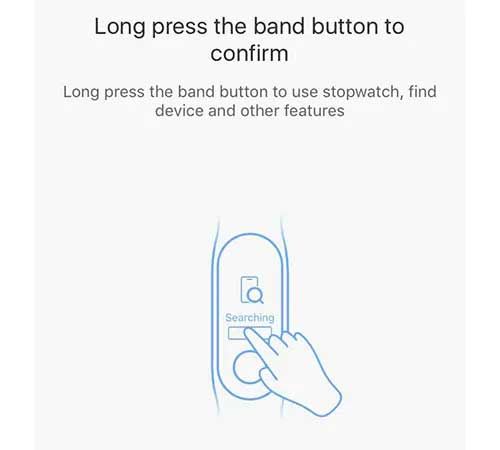 Nhấn nút xác nhận trên Xiaomi Mi Band 5