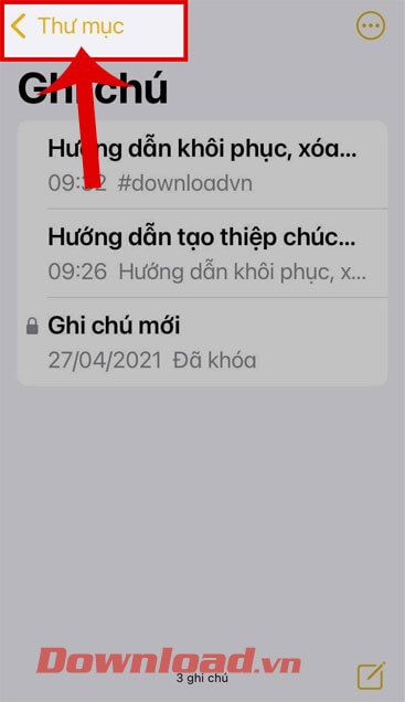 Bấm vào phần Thư mục