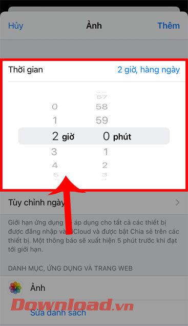 Đặt thời gian giới hạn cho ứng dụng