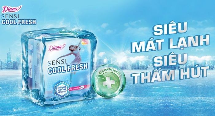 Băng vệ sinh ban ngày Diana Sensi Cool Fresh siêu mỏng có cánh, 20 miếng.