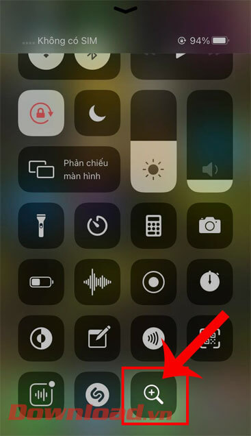 Nhấn vào biểu tượng kính lúp