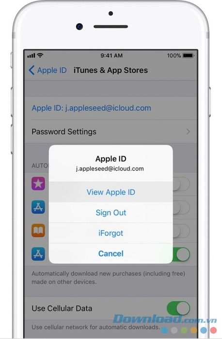 Thông tin tài khoản Apple ID