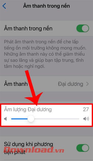 Thay đổi cường độ âm thanh.