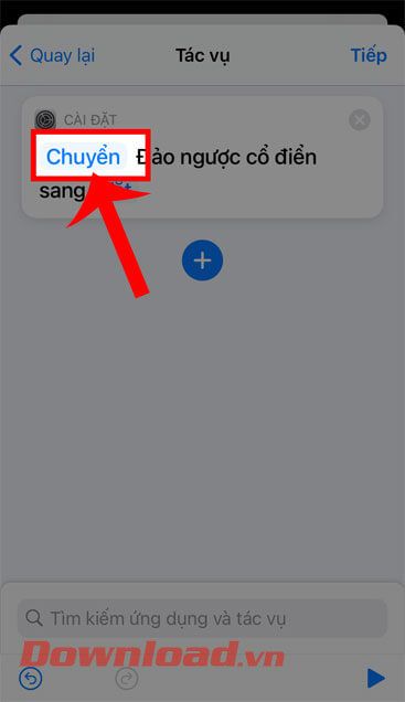 Ấn vào nút Chuyển