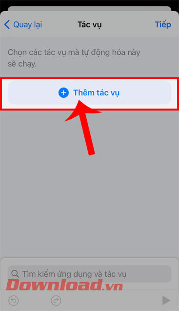 Ấn vào mục Thêm tác vụ