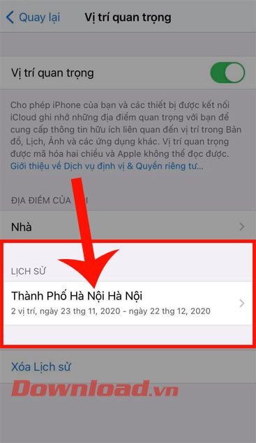 Chạm vào tên tỉnh, thành phố đã đến