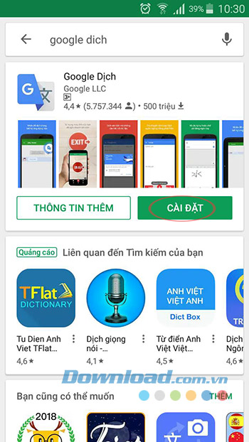 Tải và cài đặt Google Dịch