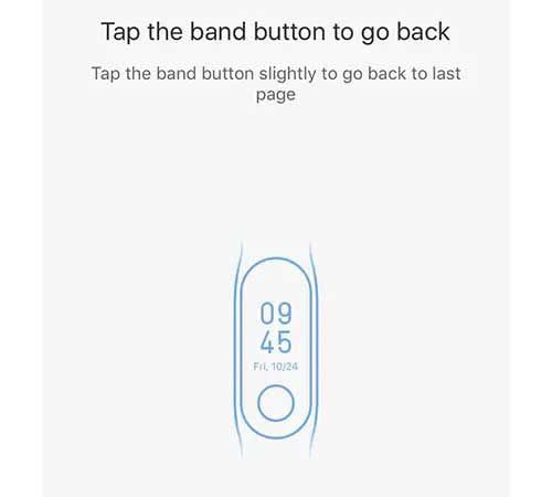 Nút Home trên vòng đeo Xiaomi Mi band