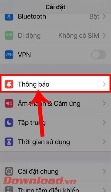 Chạm vào Thông báo