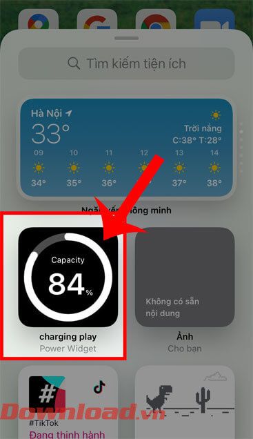 Ấn vào ứng dụng Charging Play