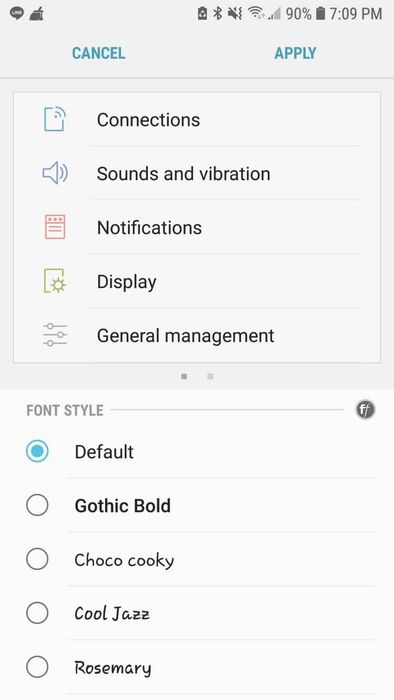 Thay đổi font trên Samsung Galaxy