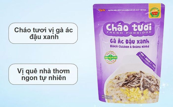 Cháo tươi Cây Thị vị gà ác đậu xanh, gói 260g